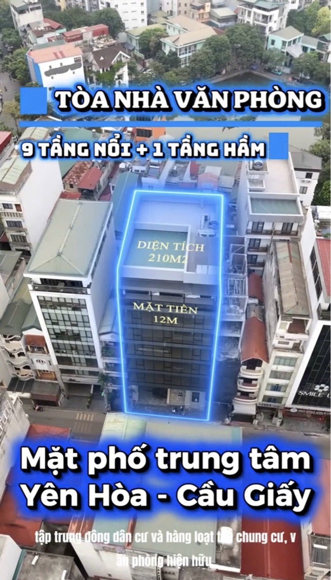 Tòa nhà văn phòng - 210.5m² - Yên Hòa, Hà Nội - 230 tỷ
