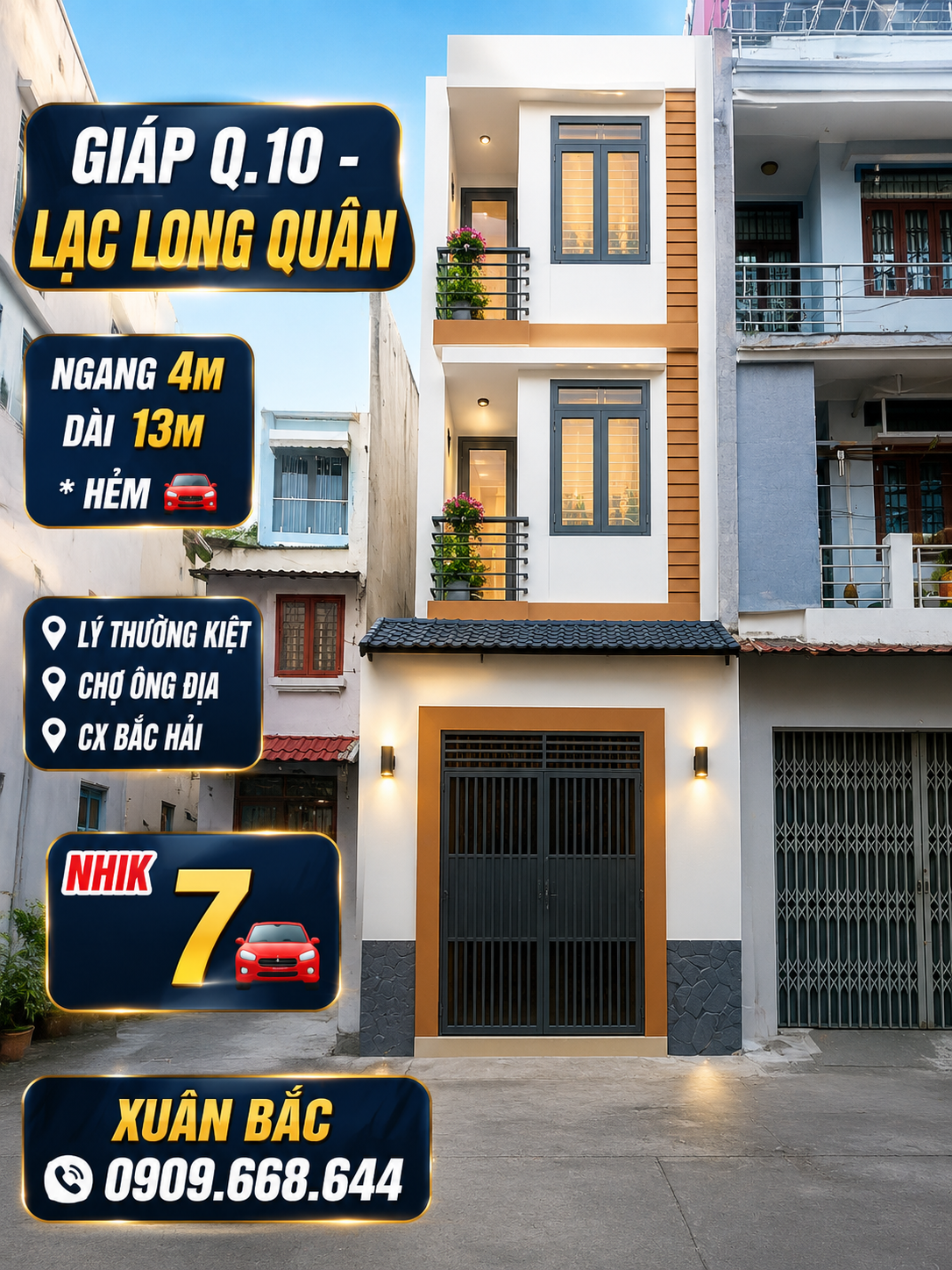 🍚 Lạc Long Quân chợ Hồng Lạc
🌲 Ngang 4m dài 13m 2 mặt hẻm 4pn
🦾 Giáp chợ Ông Địa Bắc H