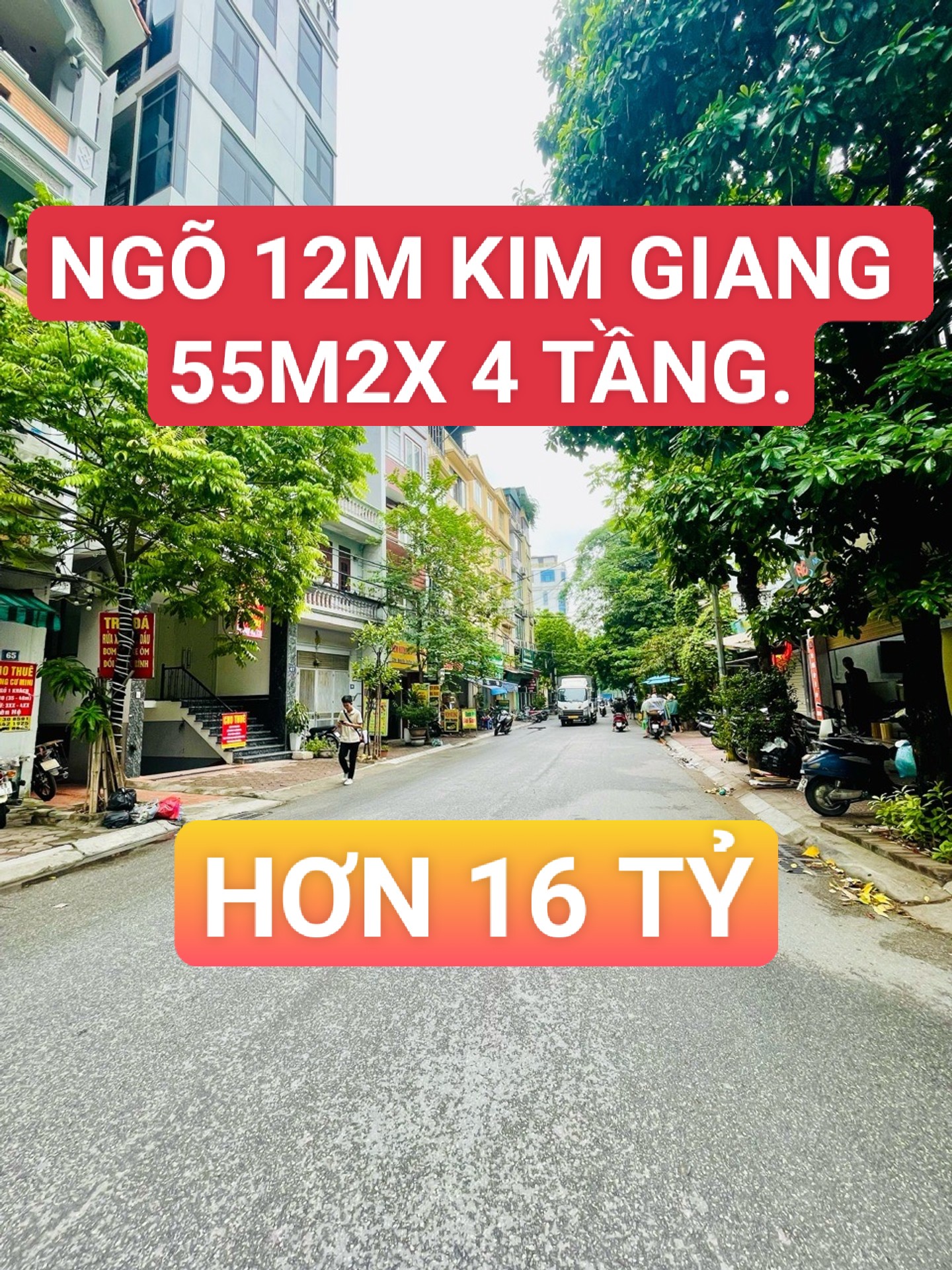 🎯🌏HIẾM : HƠN 16 TỶ, BÁN NHÀ KIM GIANG 50M2 X 4 TẦNG, MẶT TIỀN NỘI BỘ ĐƯỜNG 12M, MT 3.8M .