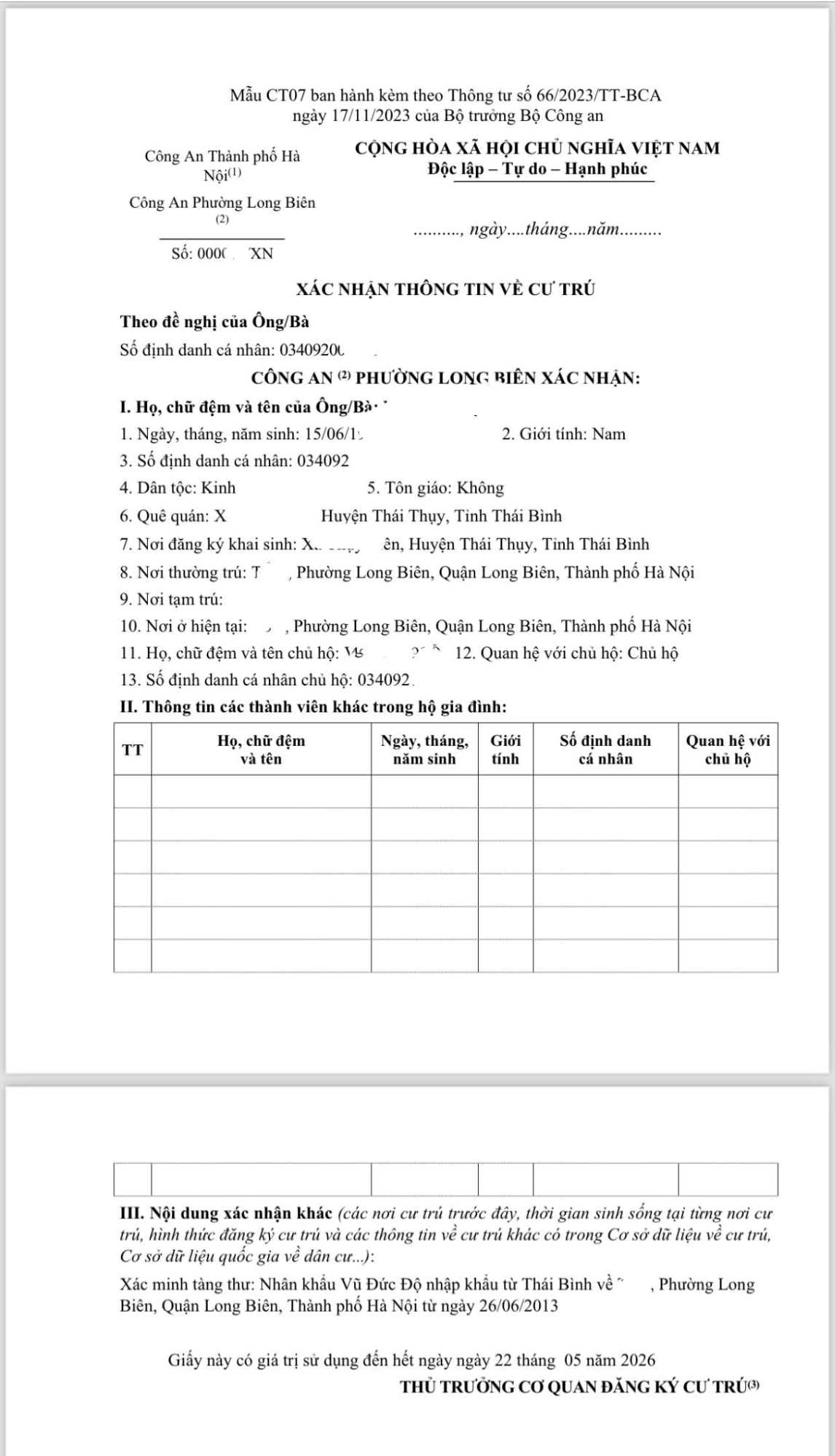 Giấy xác nhận thông tin cư trú - một trong những giấy tờ bên bán cần chuẩn bị