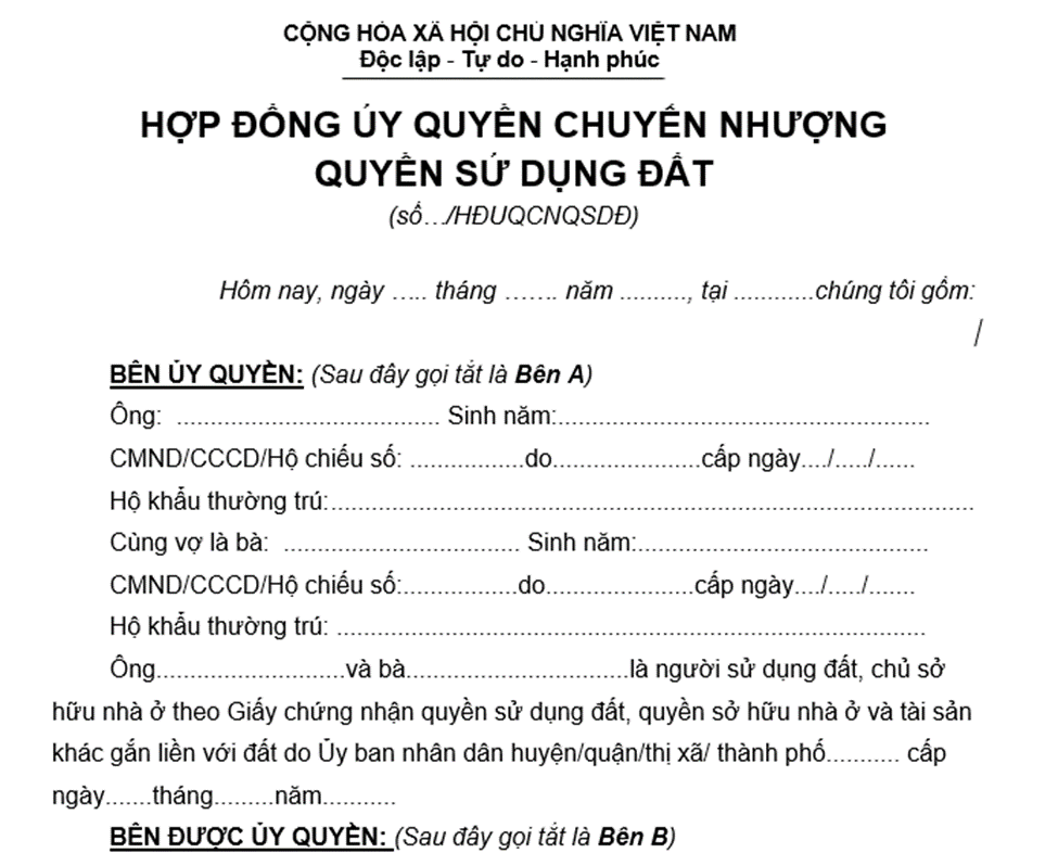 Hợp đồng uỷ quyền là một trong những giấy tờ quan trọng khi bán tài sản