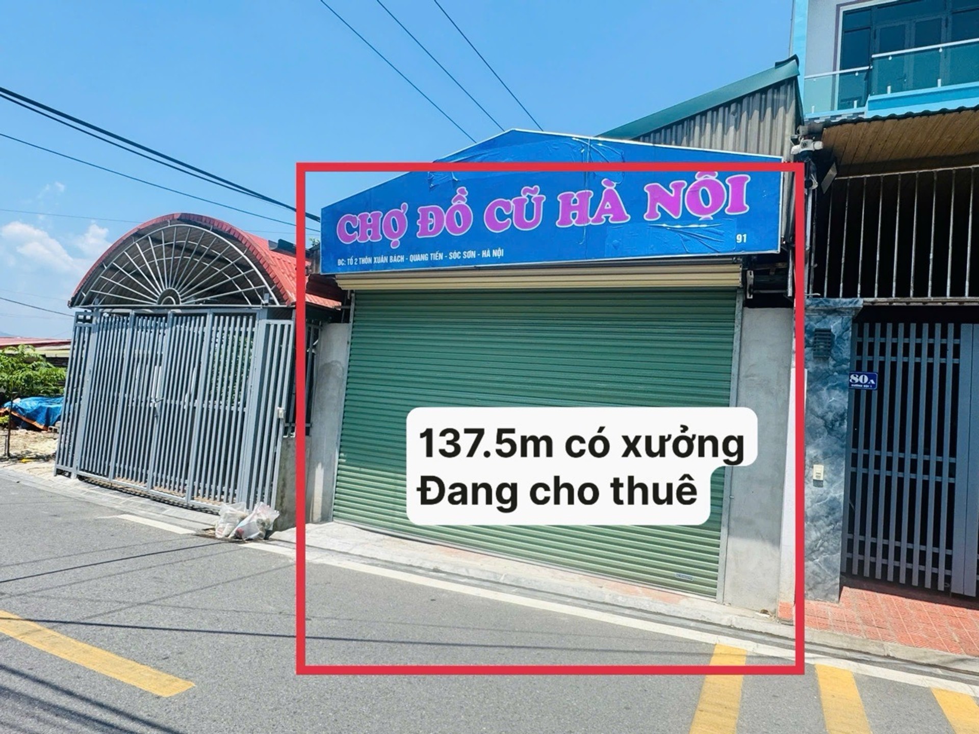 137.5m - quang tiến nội bài- dòn tiền ổn đinh- đường thông ô tô