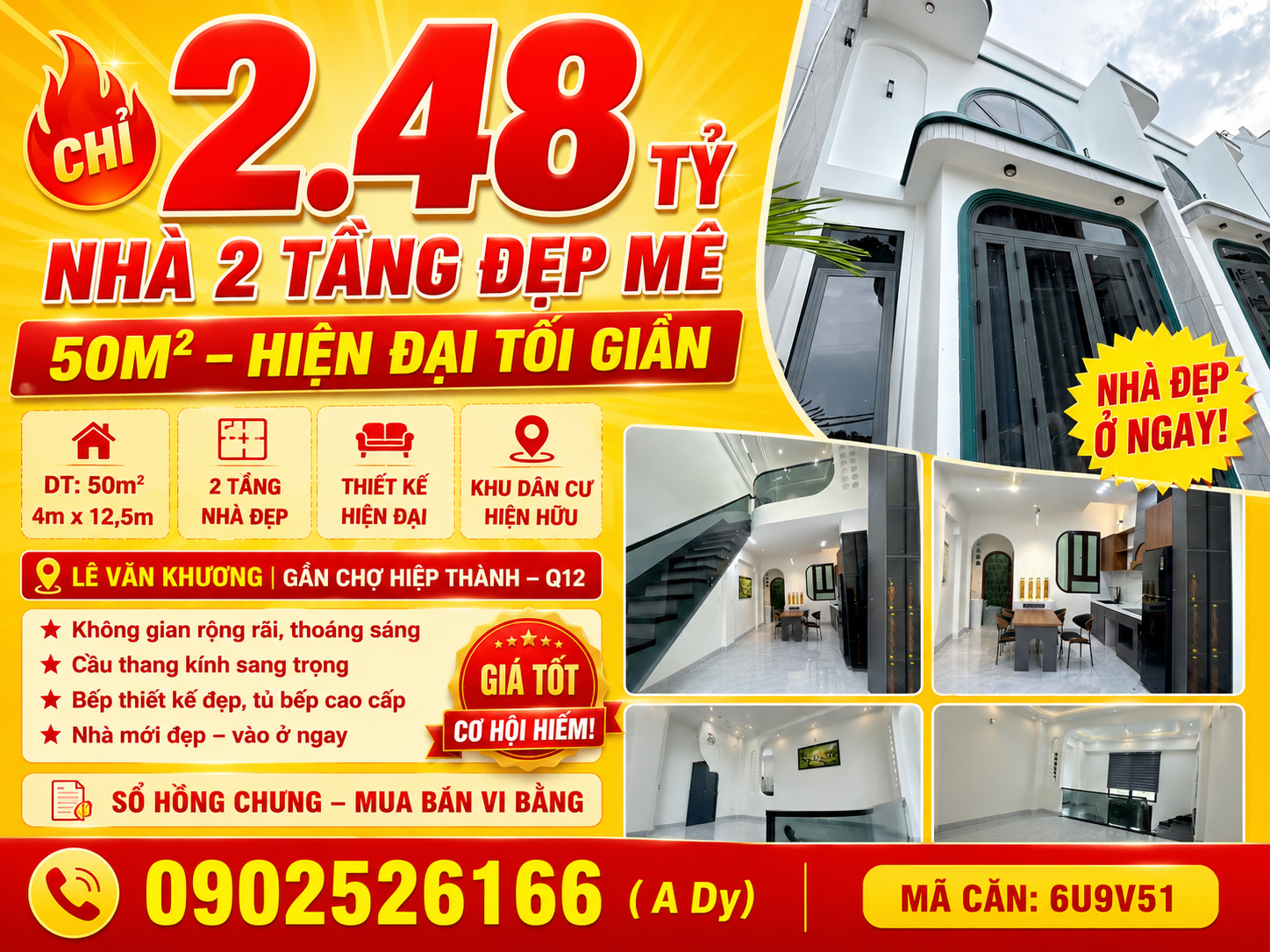 🔥 2.48 TỶ – NHÀ 50M² – HIỆN ĐẠI TỐI GIẢN