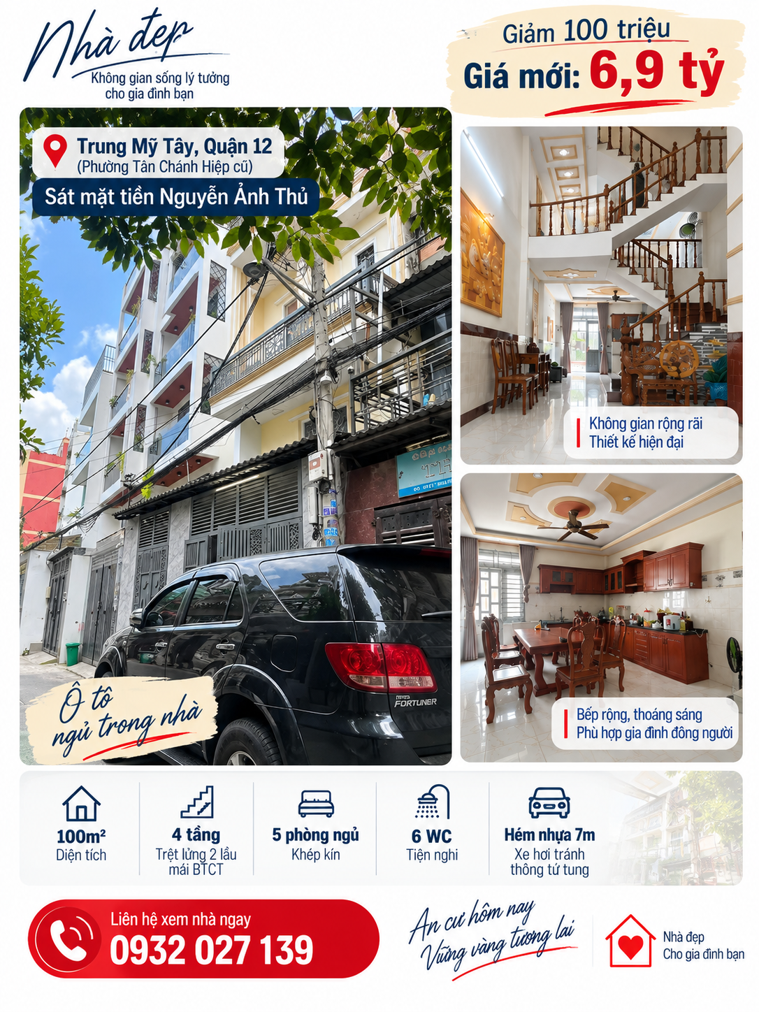 🚗 GIẢM 100 TRIỆU – 6,9 TỶ CÓ NHÀ 4 TẦNG, Ô TÔ NGỦ TRONG NHÀ!