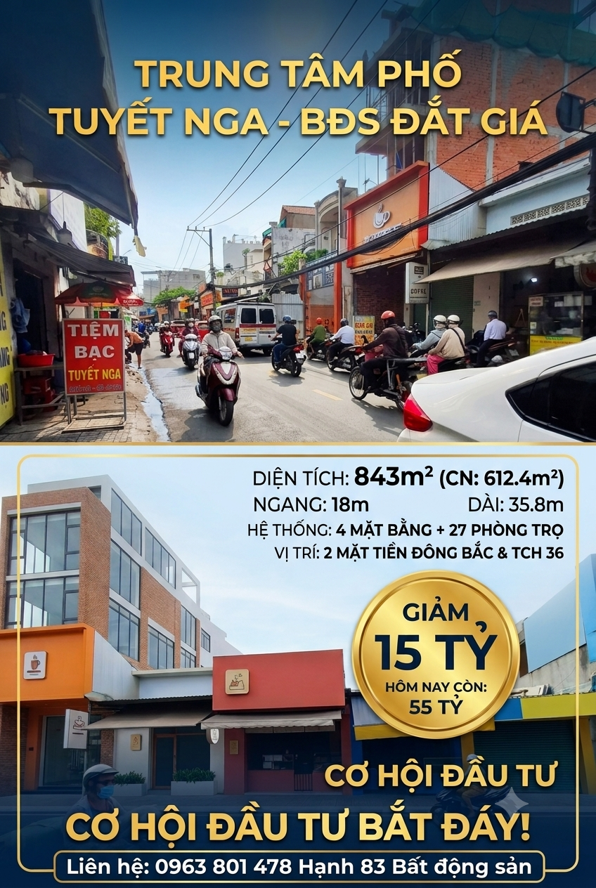 Mua là có ngay 100 Triệu/tháng – 4 Mặt bằng + 27 Phòng trọ Q12!
