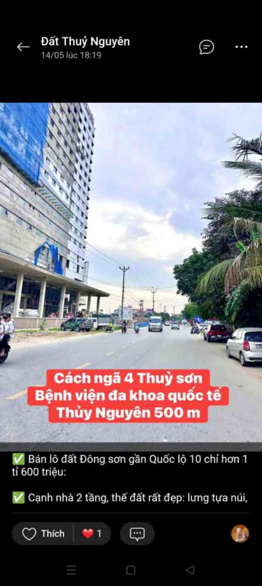Lô đất mặt đường 2 oto tại Đông Sơn, vị trí đẹp, tiềm năng cao