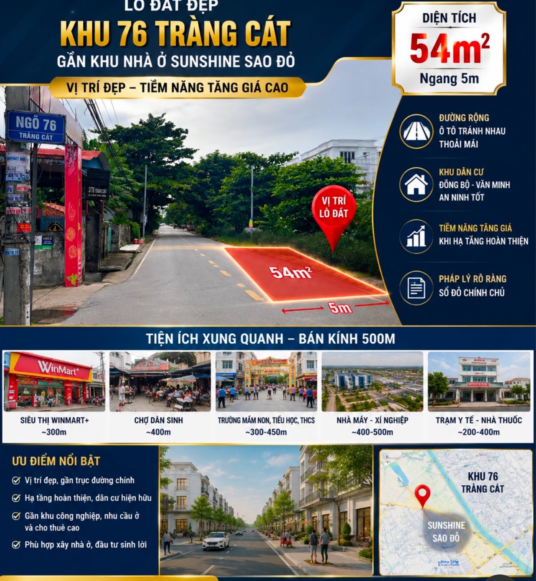 Cơ Hội Vàng Sở Hữu Lô Đất Đông Nam Tại Khu 76 Tràng Cát