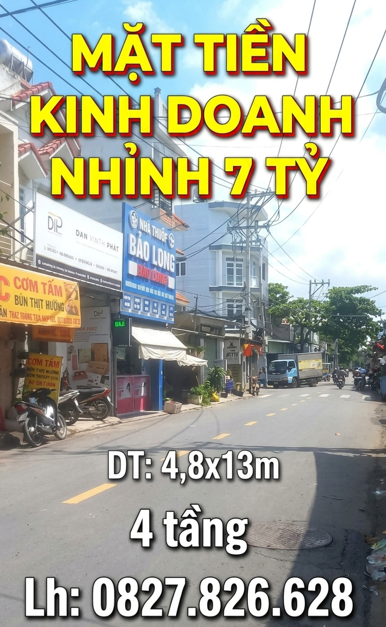 MẶT TIỀN KINH DOANH TL15 12M - Q12 - 4.8x13M, 4 TẦNG - NHỈNH 7 TỶ.