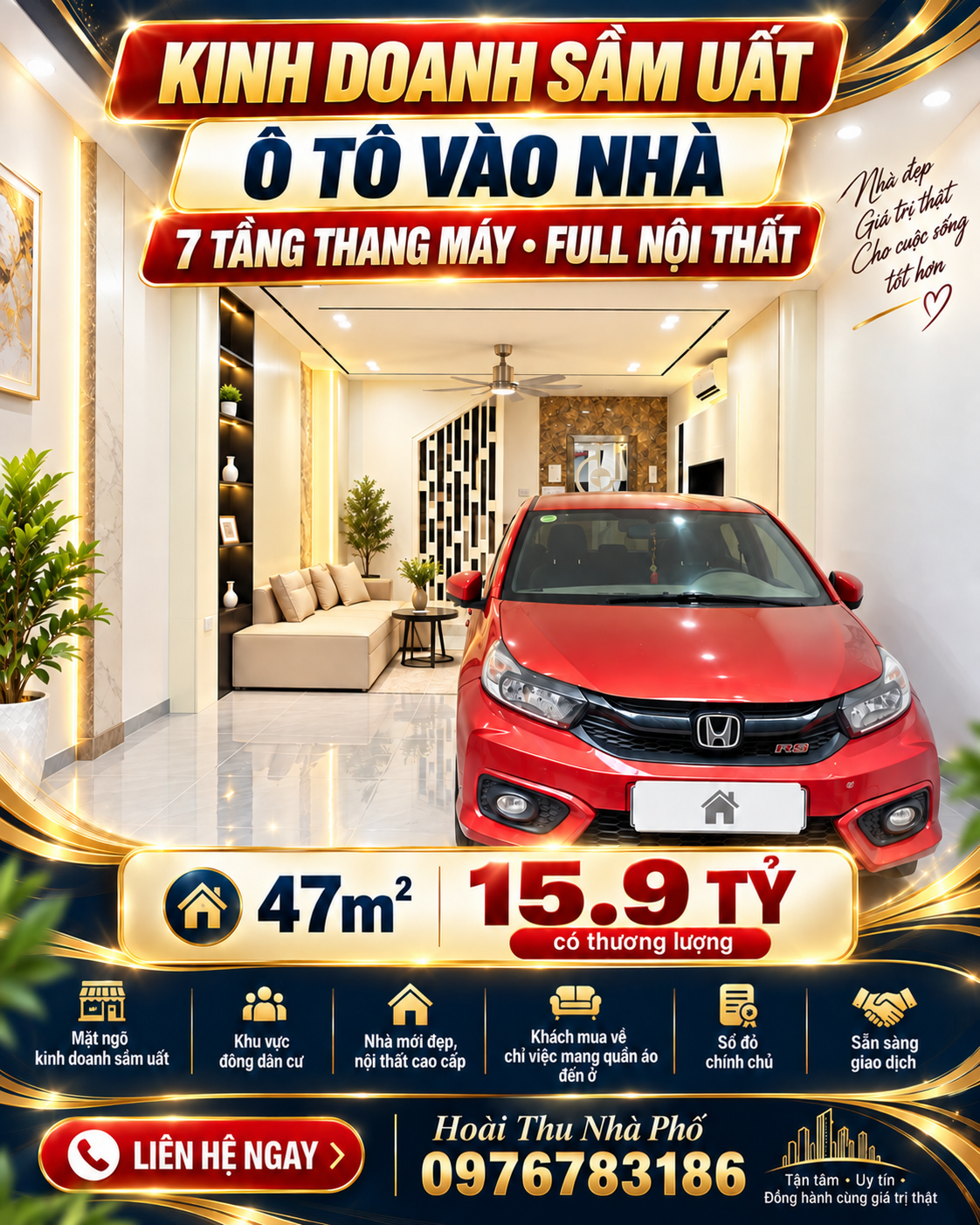 🔥 YÊN HÒA - KINH DOANH SẦM UẤT – Ô TÔ VÀO NHÀ – 7 TẦNG THANG MÁY – FULL NỘI THẤT