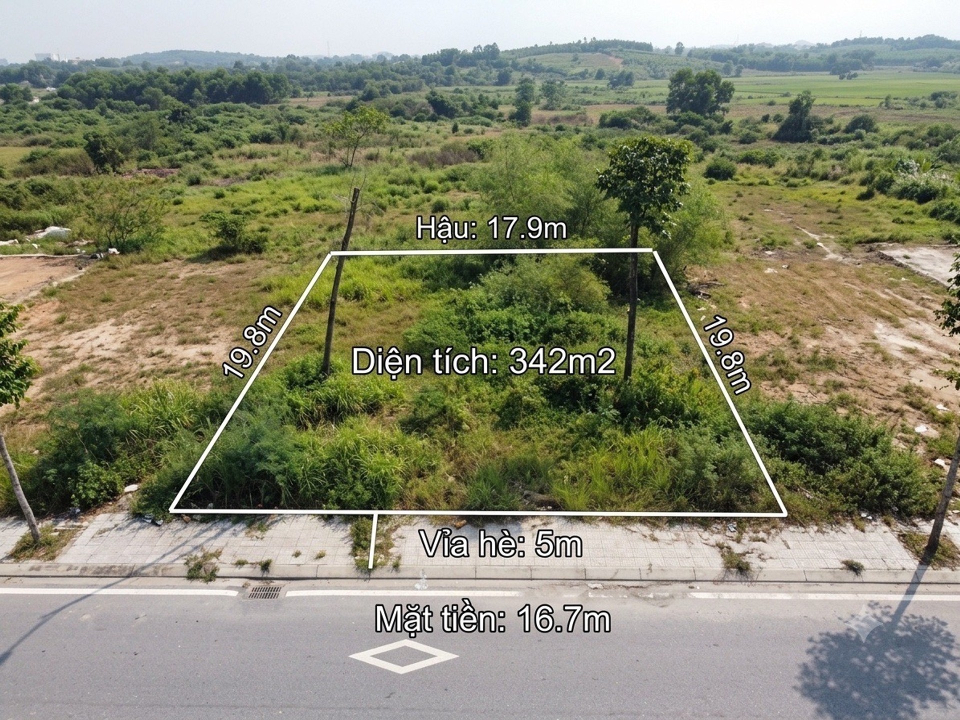 Bán đất 342m2 mặt tiền rộng ở Lương Nỗ chỉ 5xx triệu