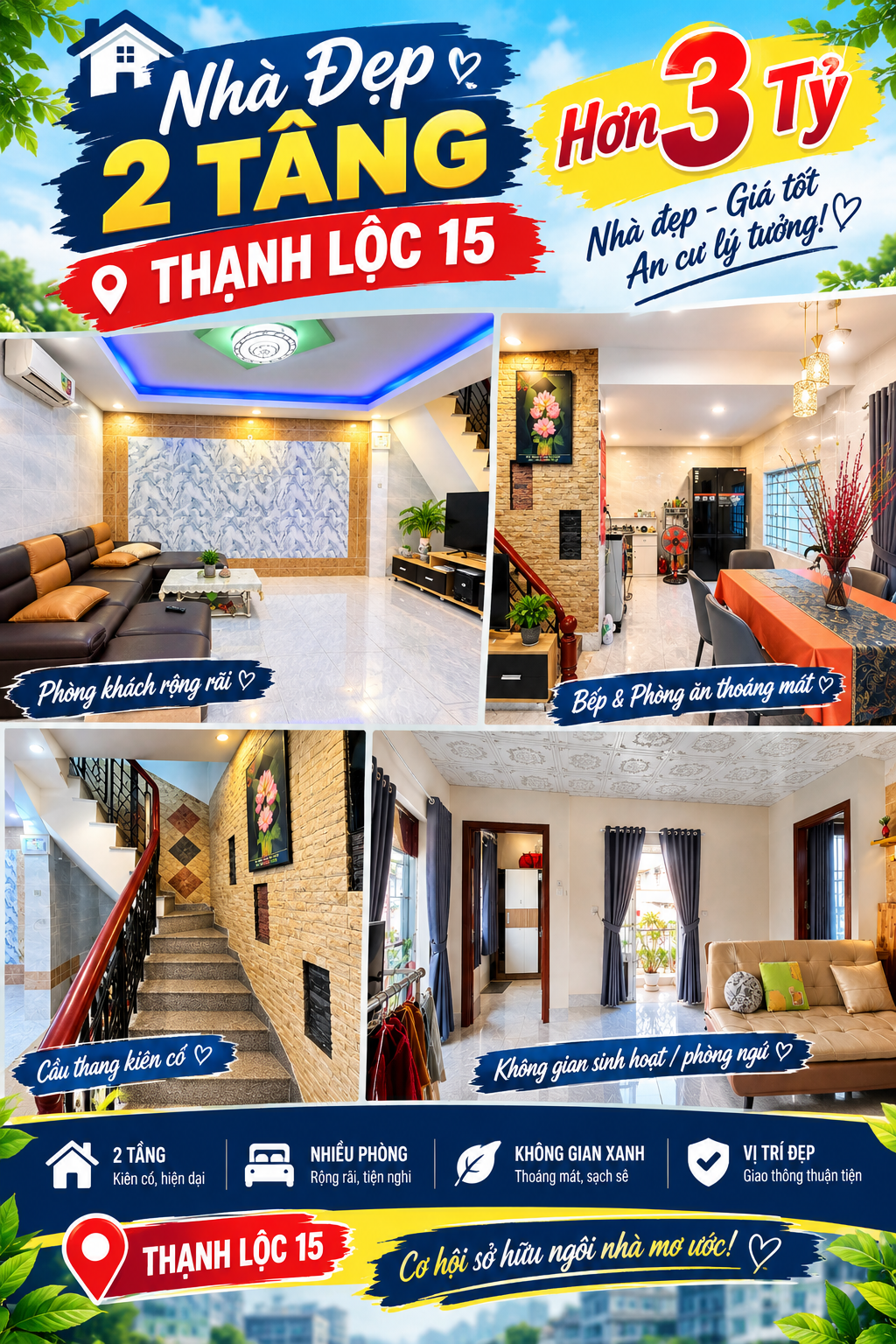 Bán Nhà 2 Tầng Đẹp Chính Chủ Thạnh Lộc 15 _ An Phú Đông